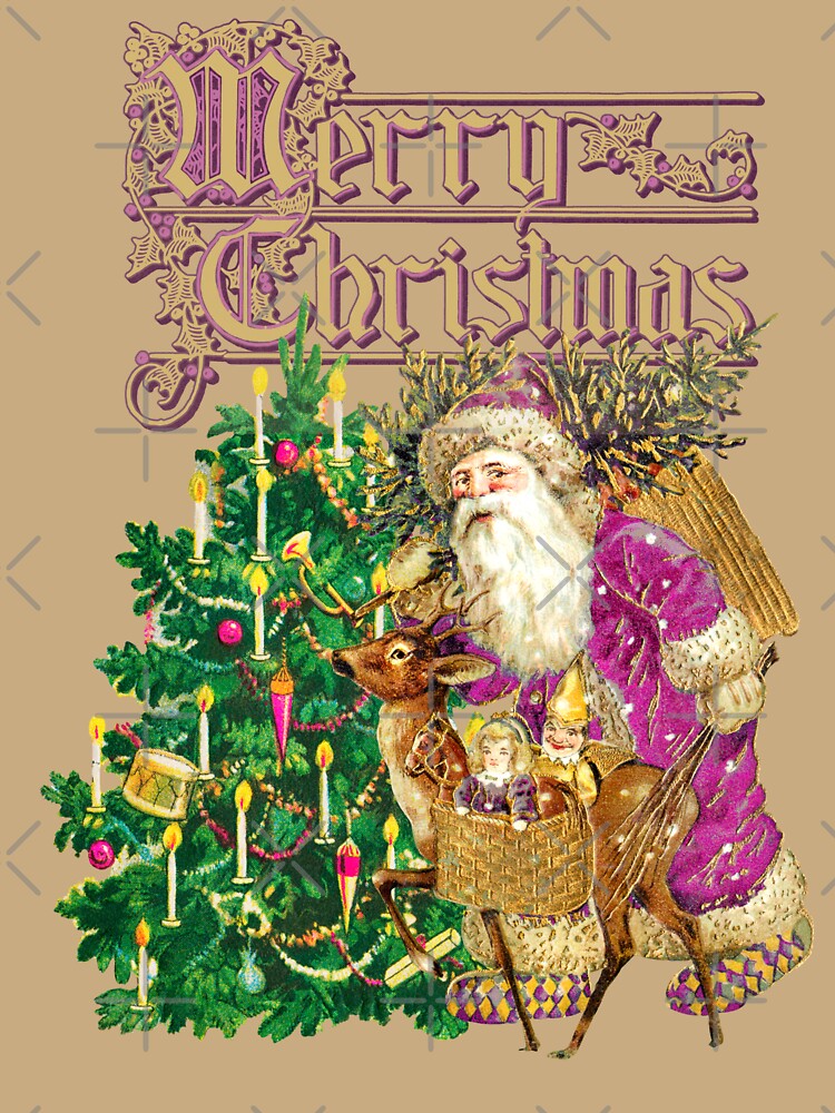 Retro Vintage Pink Father Christmas by TrulyEpoque