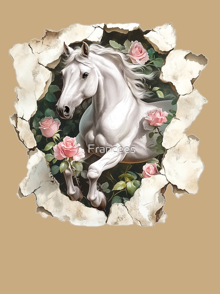 Horse with roses by Fran Fryberg