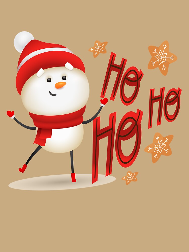 Retro vintage snowman- ho ho ho Christmas by hamzablk