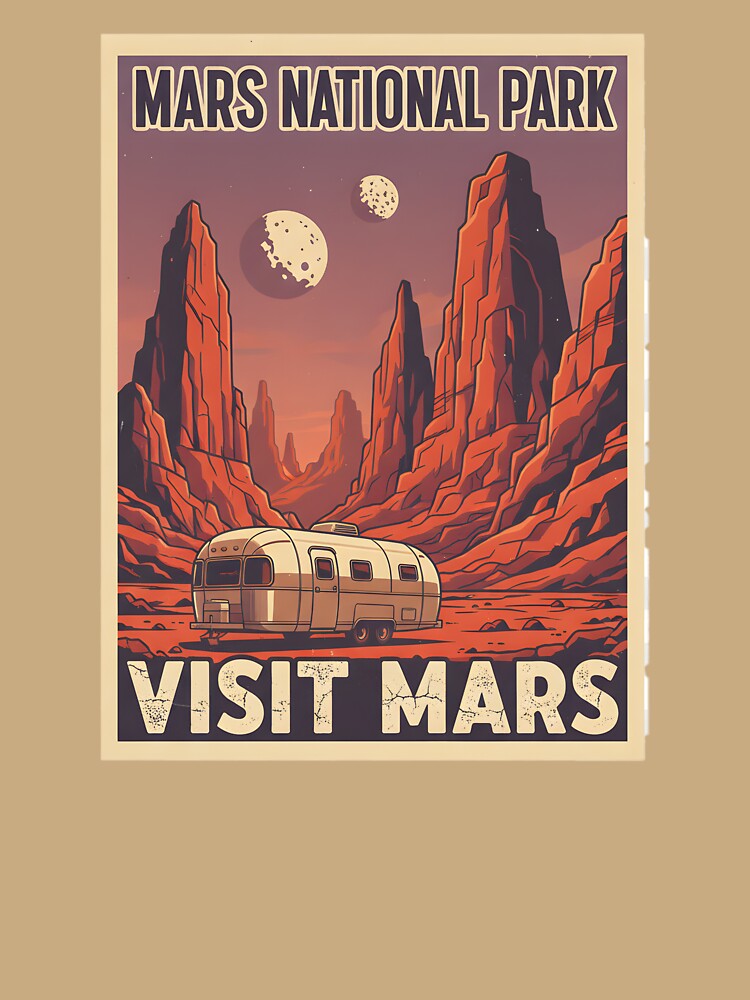 Mars National Park - Vintage Space Travel Poster by uniqueworkz