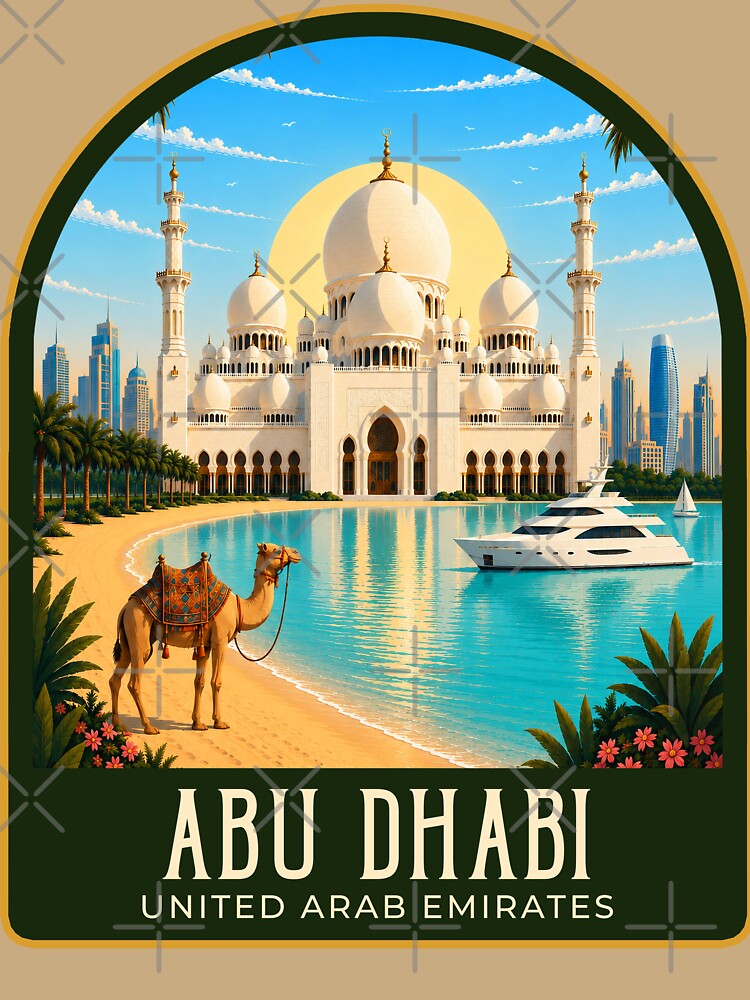 Abu Dhabi Vintage Travel Illustration by HomeLivingCo
