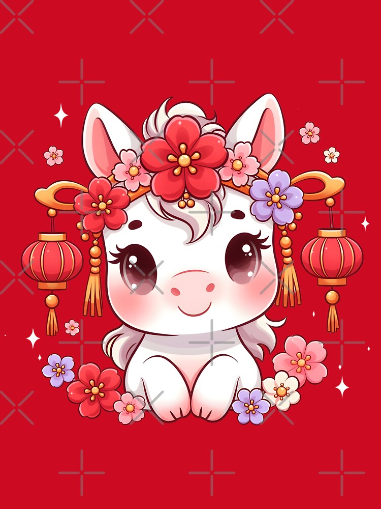 Aesthetic Lunar New Year Horse Floral Crown by GrumpySableye