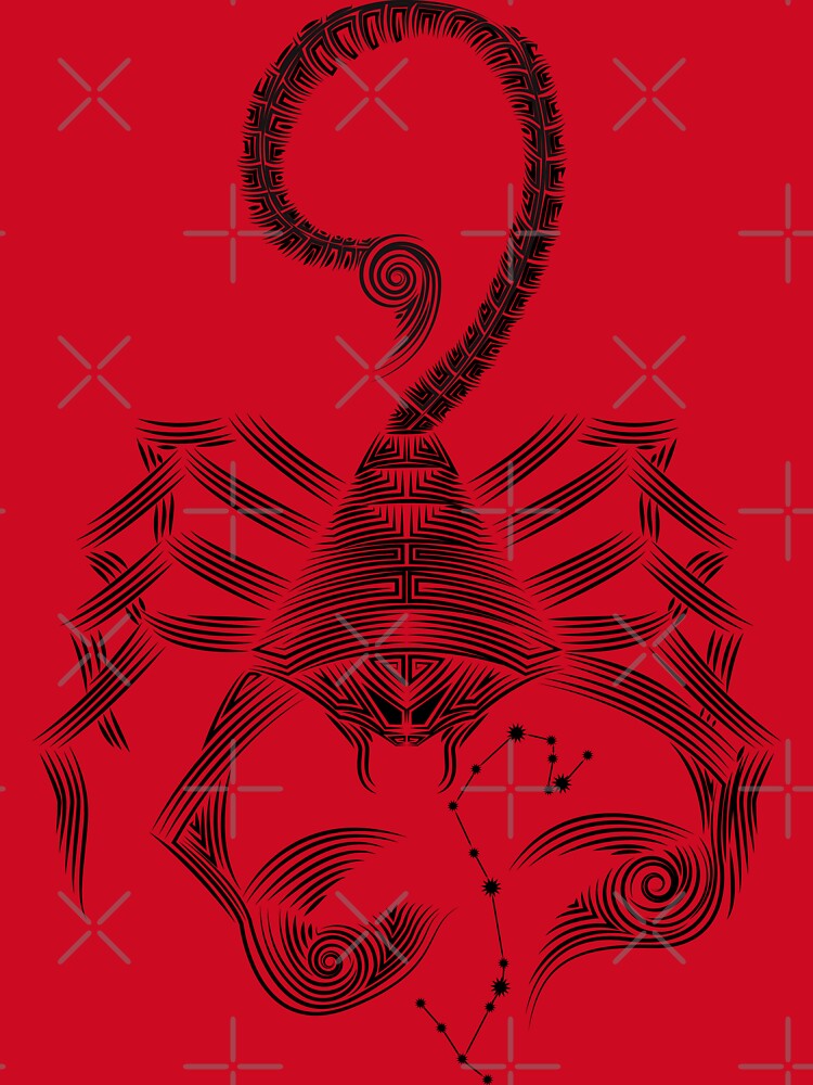 Scorpio Zodiac Constellation Black Minimalist Art by JAMerArc