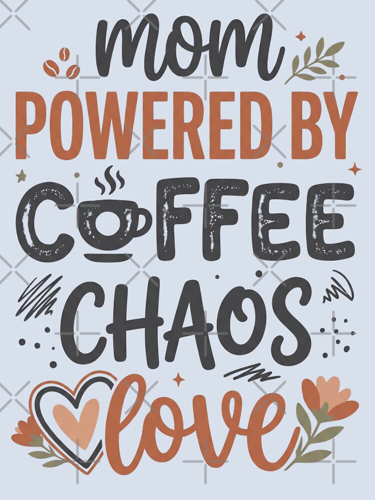 Funny Mom Powered By Coffee Chaos Love Mothers Day Gift For Mom by Im-Ara