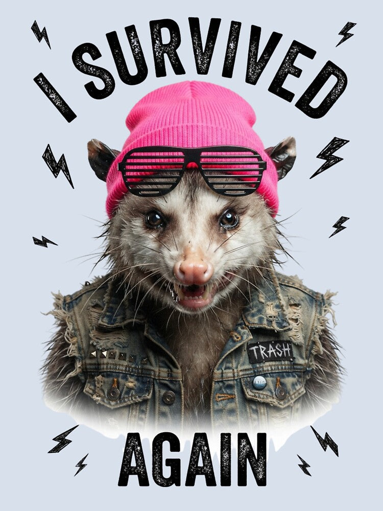 Funny Opossum Wearing Pink Beanie by yanderedev