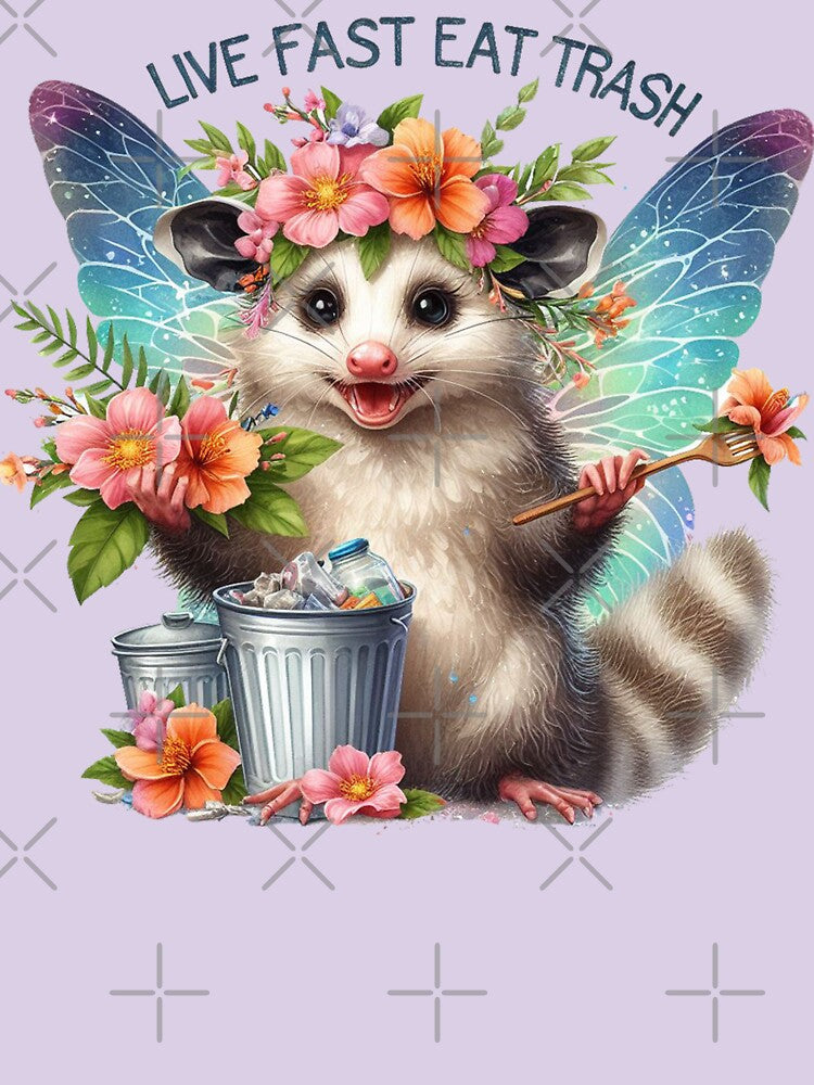 Fairy Possum Live Fast Eat Trash by vectcd
