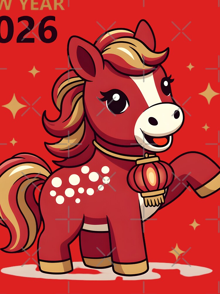 Red and Gold Horse 2026 Chinese New Year Kids by GrumpySableye