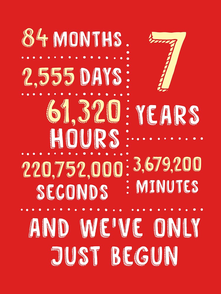 Seven Years And We've Only Just Begun Couple Tees, Phone Cases And Other Gifts by MemWear