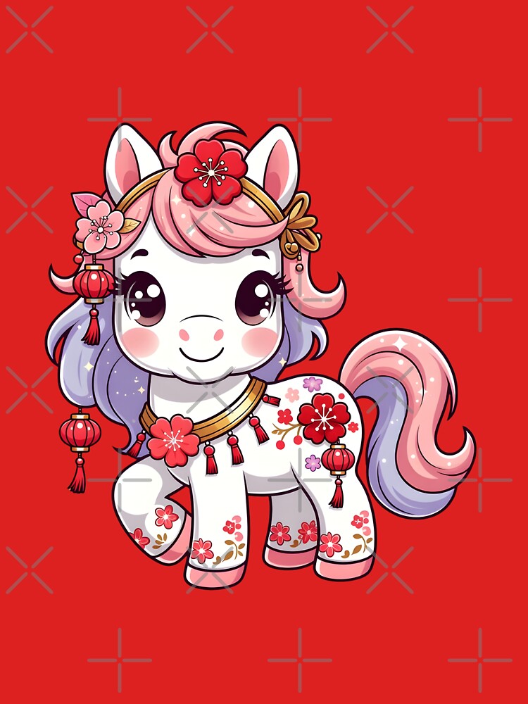 Kawaii Chinese New Year Horse Blossom by GrumpySableye