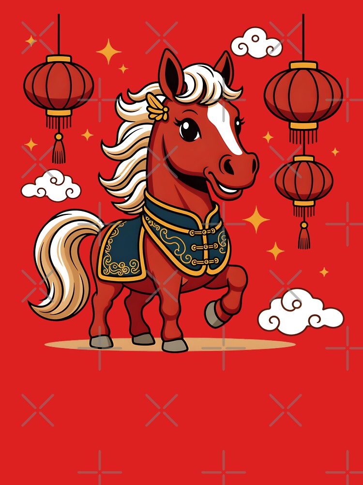 Lucky Red Horse Year 2026 Zodiac Animal Kids by GrumpySableye