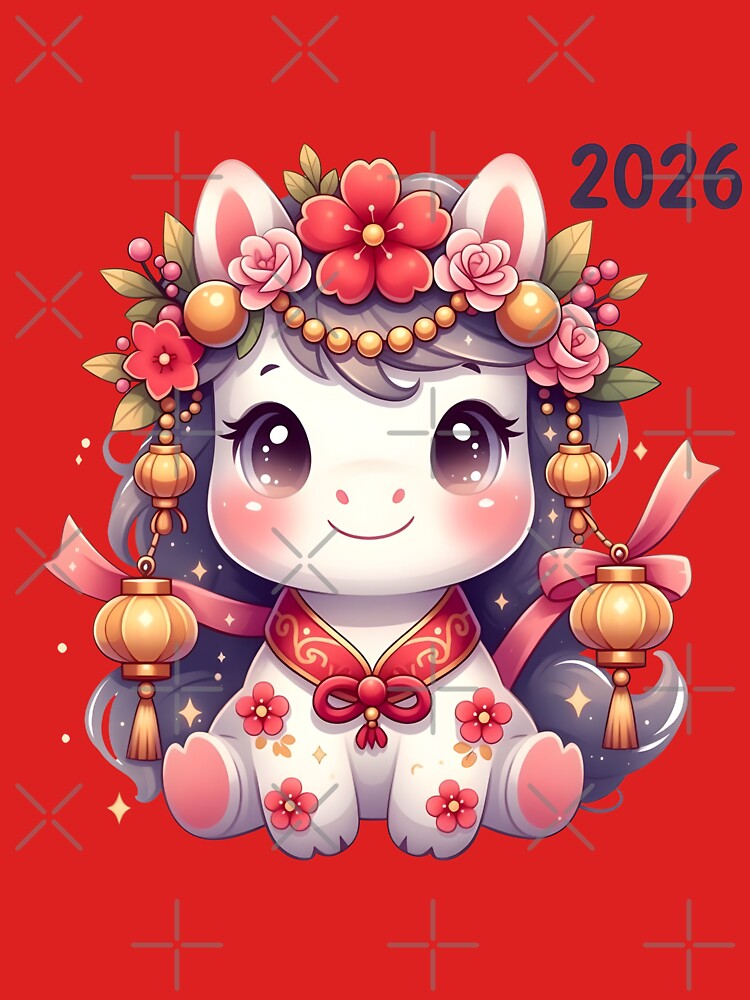 Pink and Red Kawaii Horse Zodiac 2026 by GrumpySableye
