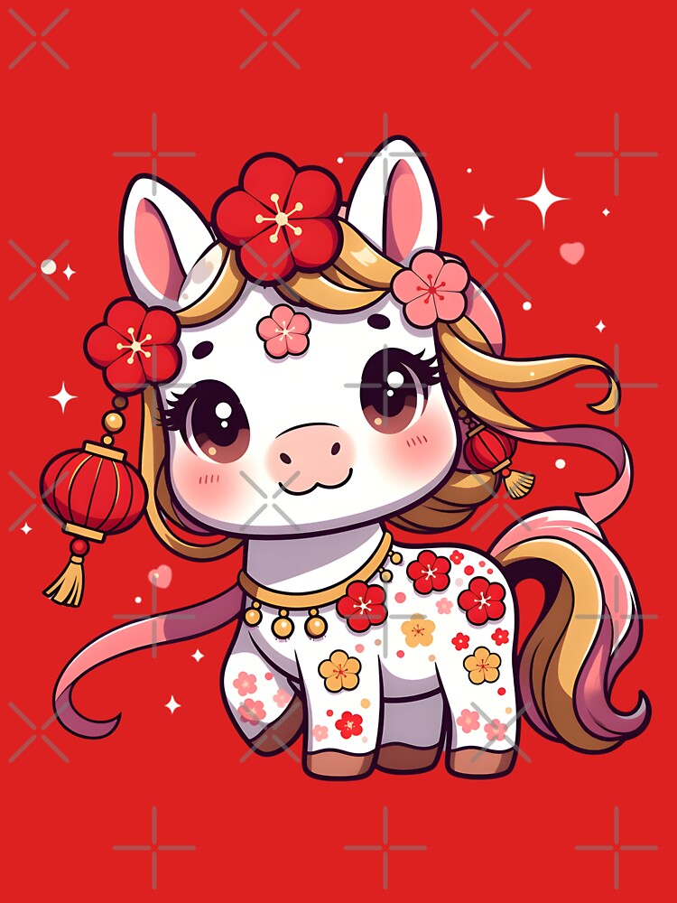 Aesthetic Red Lantern Floral Horse 2026 by GrumpySableye