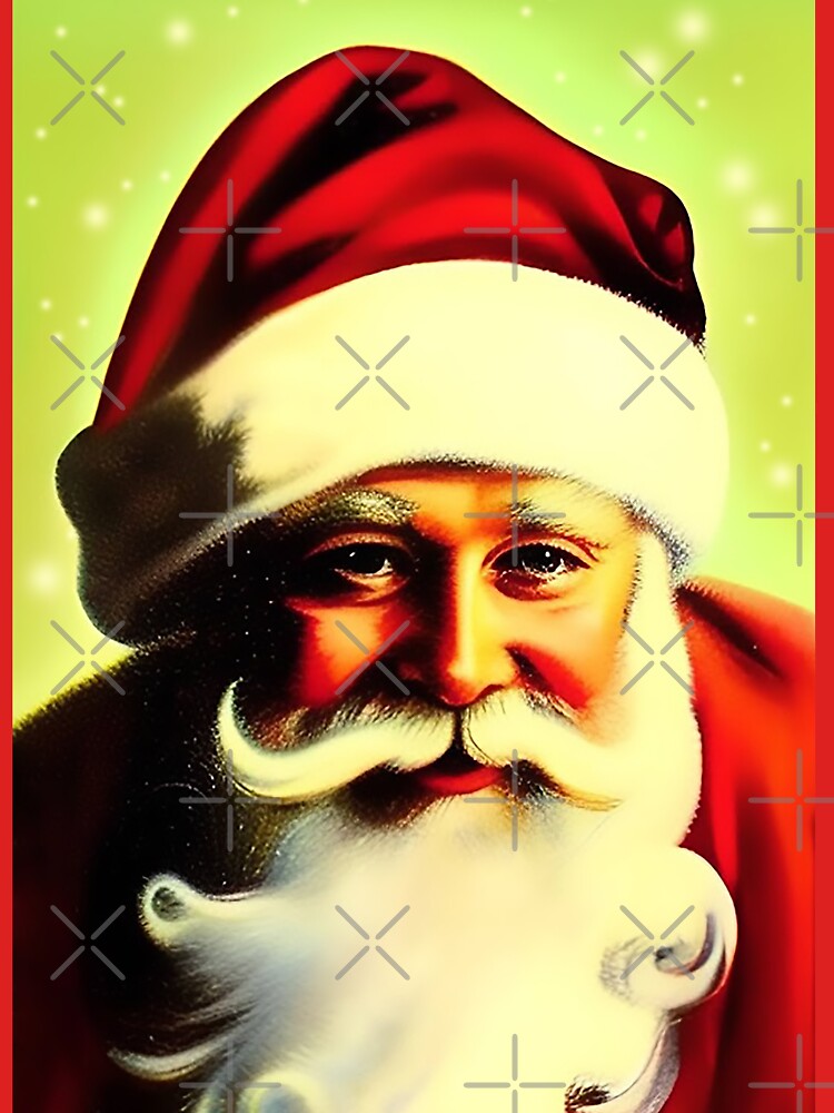 Classic Christmas Retro Vintage Santa by CattlettArt