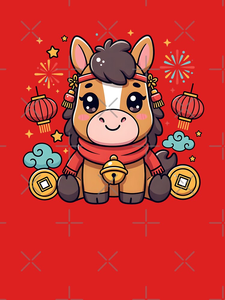 Sweet Horse Face Cartoon Kids Chinese New Year 2026 by GrumpySableye