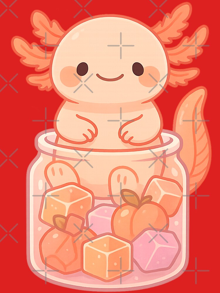 Peachy Axolotl Jar – Whimsical Jelly Treat by Soft rot studio