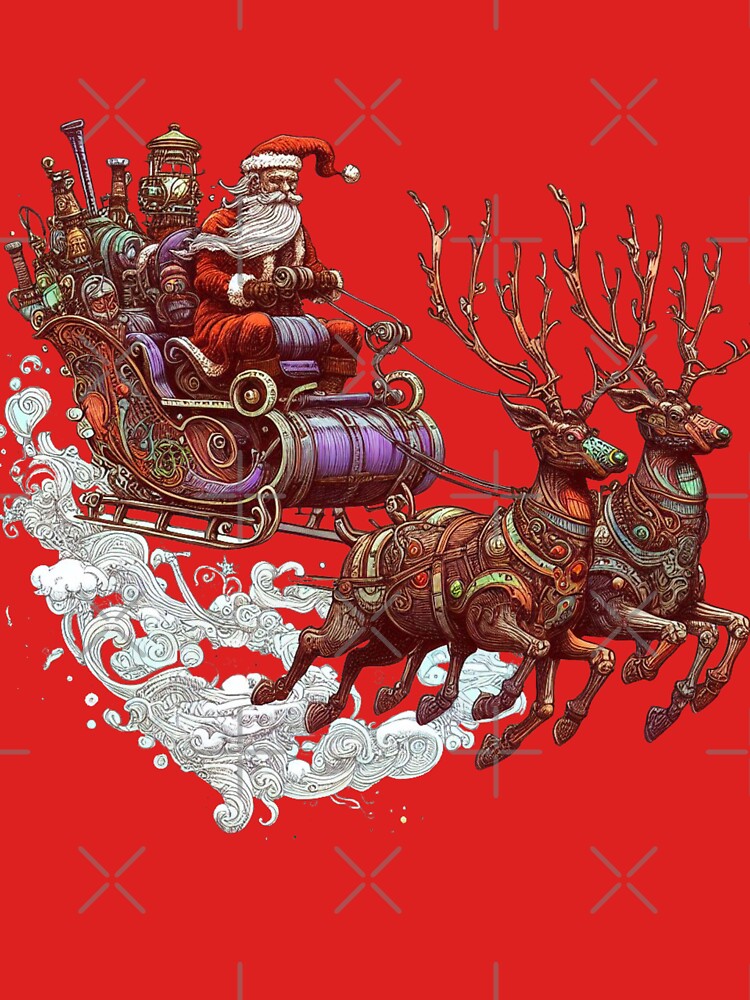 Better Watch out! Steampunk Santa and Reindeer by organicgal