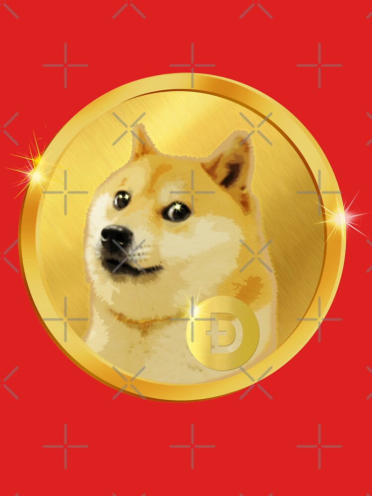 Golden Doge Coin Shiba Portrait - Bullish Red Crypto Emblem by Art-PraveenRai