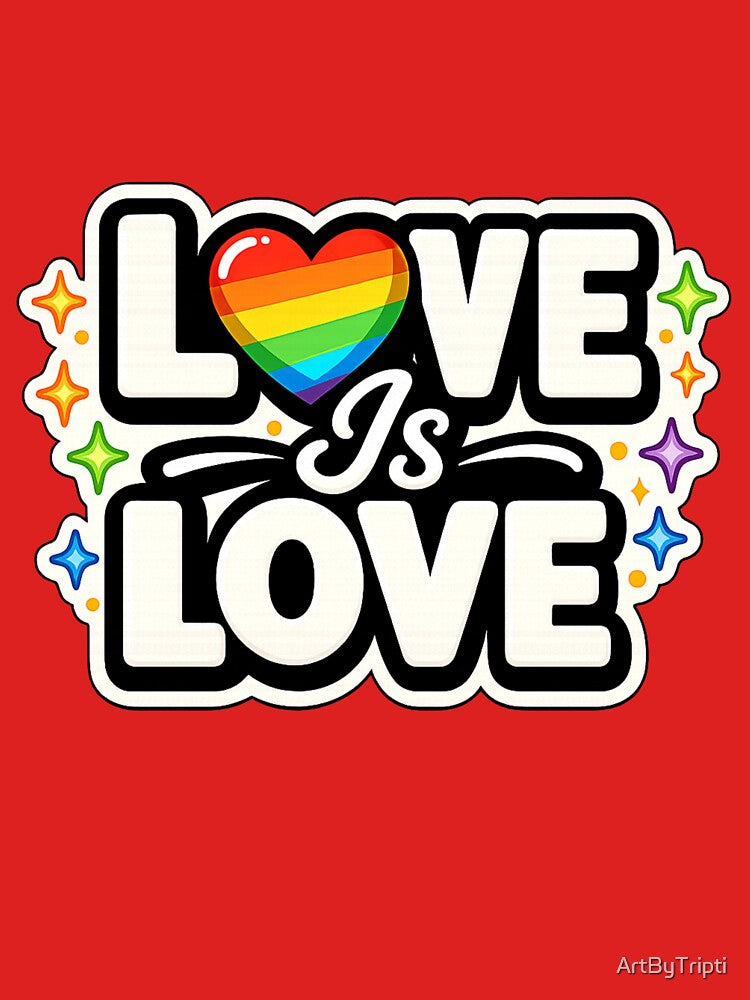 Love Is Love Rainbow Heart – LGBTQ Pride Equality Sticker | Pride Month Gift | Gay Pride Aesthetic for T-Shirt, Sticker, Phone case, mug, bag, hoodies by ArtByTripti