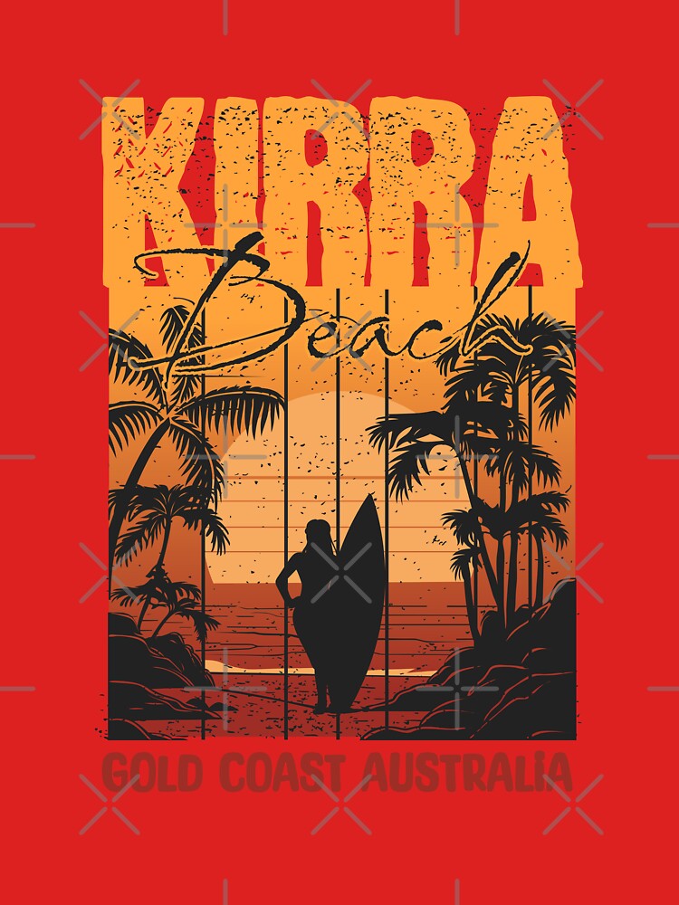 Kirra Beach Gold Coast – Sunset Surf T-Shirt Design by Beerbony