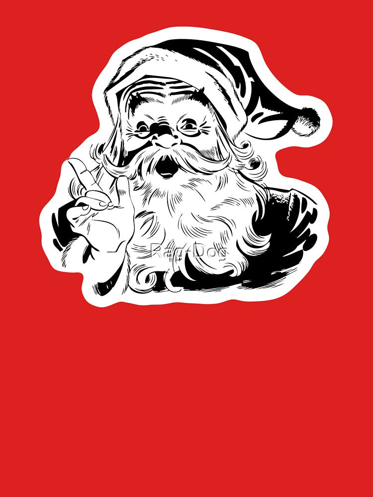 Vintage Santa Black & White by Rag-Dog