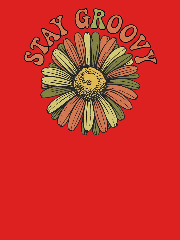 Stay Groovy Vintage Floral Design by OldSchoolRetro