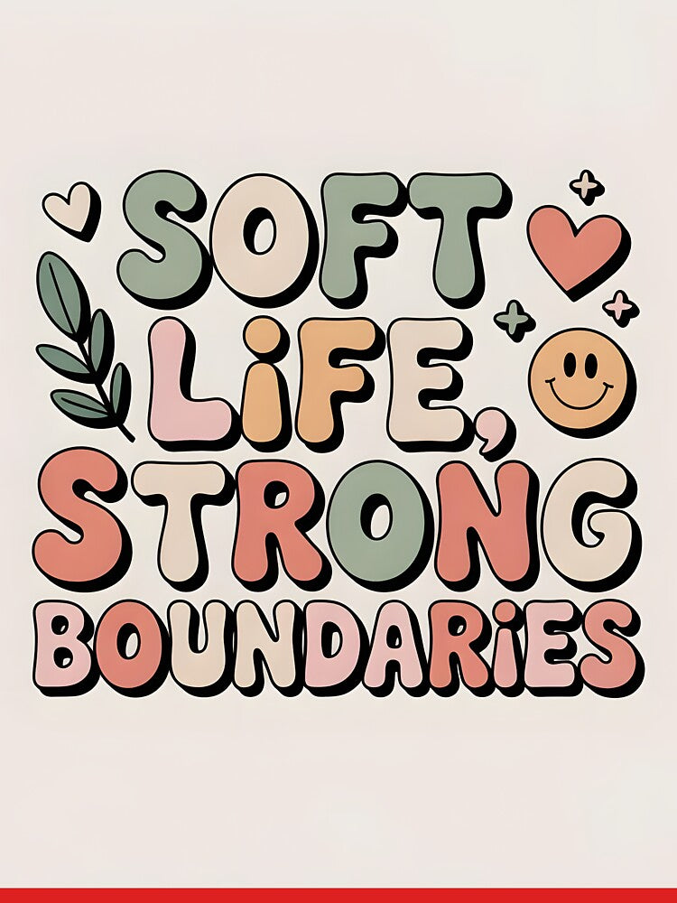 Soft Life, Strong Boundaries – Self-Care Mental Health Affirmation by BloomAxis