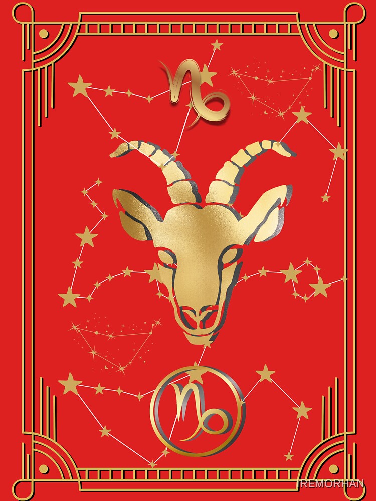Art Deco Capricorn Zodiac by IREMORHAN
