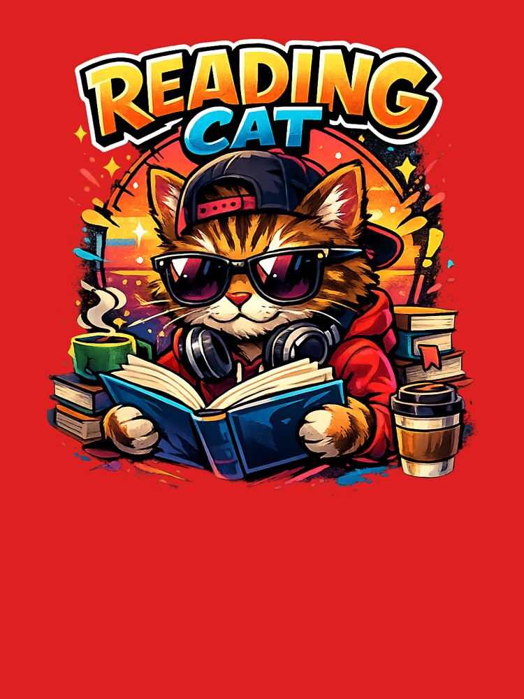 Reading Cat Streetwear Graphic by Wild Horizon Studio