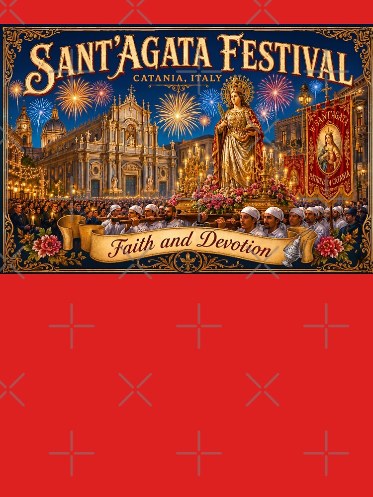 Sant’Agata Festival Catania Italy Vintage Religious Festival Poster by Koalangel