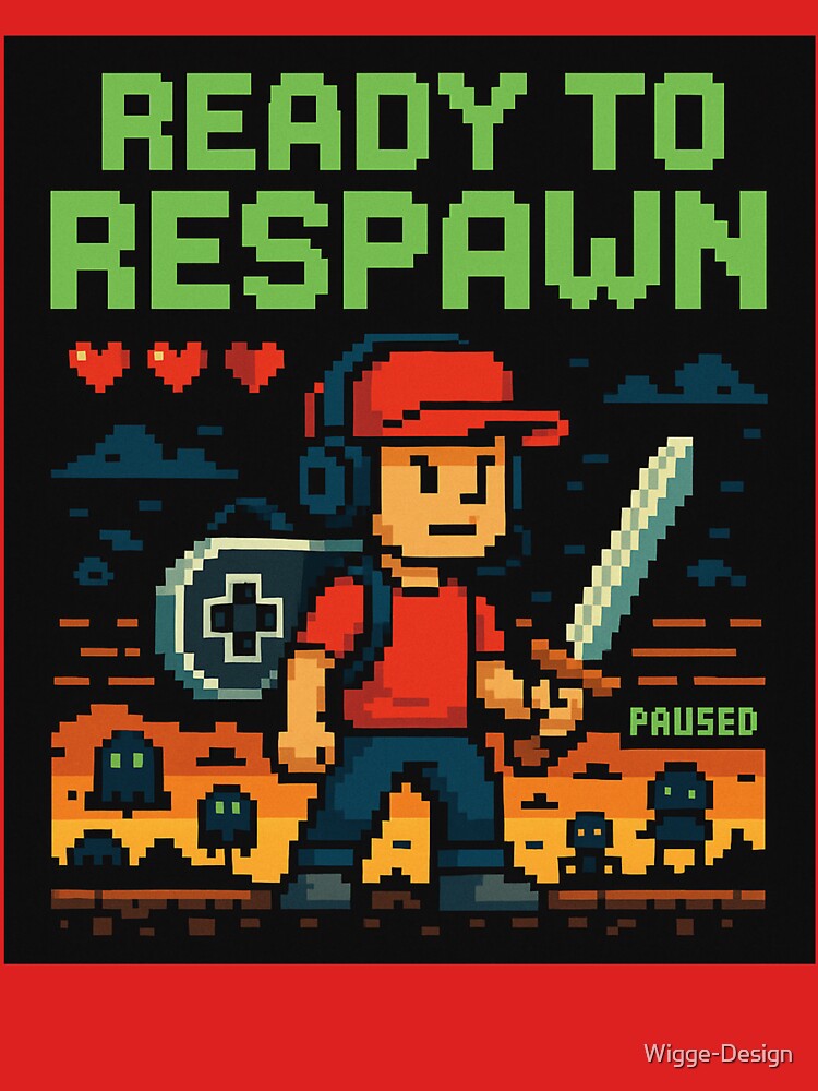 Retro Pixel Gamer - Ready to Respawn by Wigge-Design