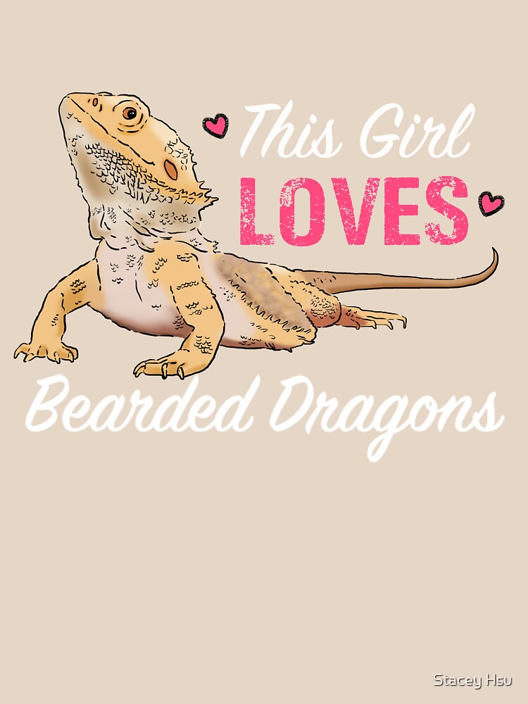 Girl Loves Bearded Dragons, Cute Bearded Dragon Design for Women, Smiling Lizard by Furkid Studio