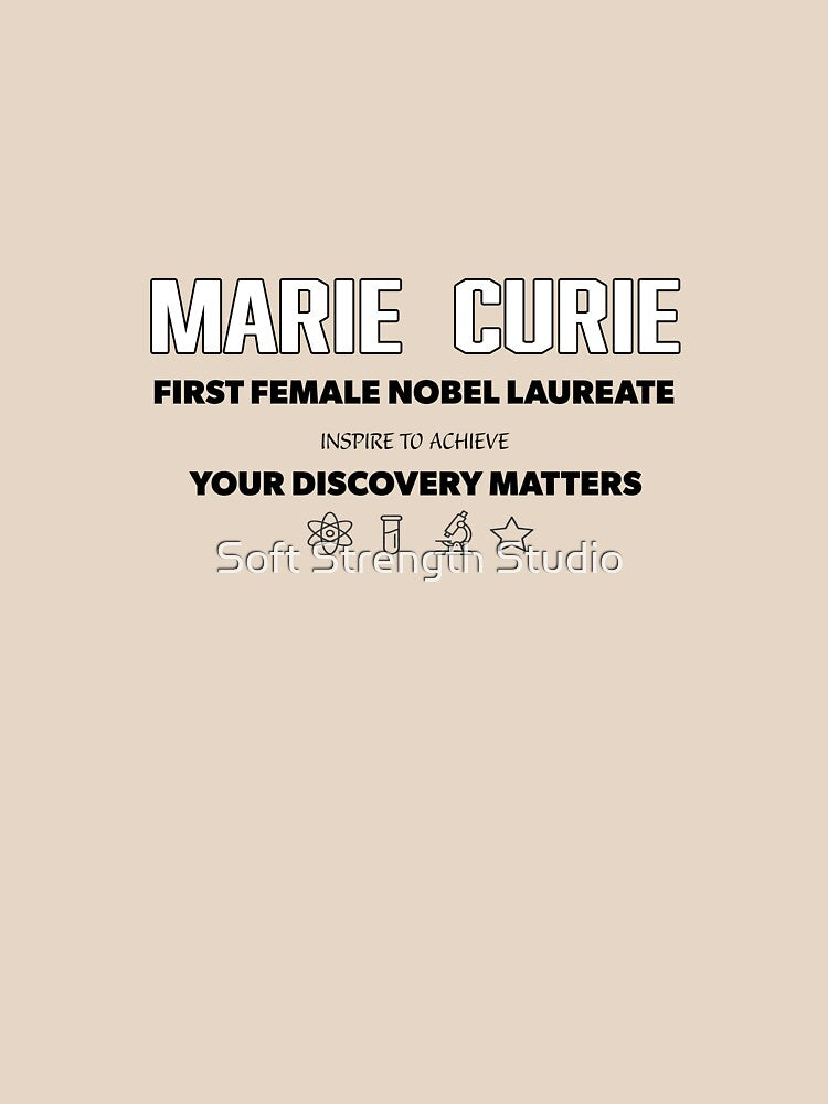 Marie Curie Women in Science Inspirational Typography Design by Soft Strength Studio