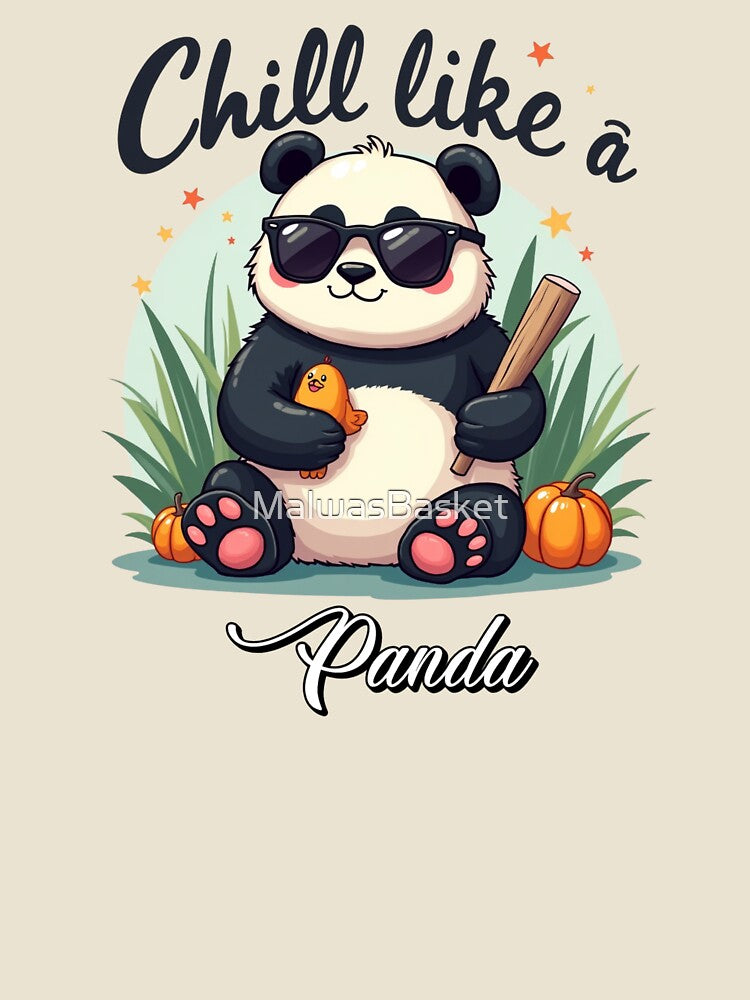 Chill Like a Panda Cute Panda Cool Panda Bear Happy Gifts T-Shirt by MalwasBasket