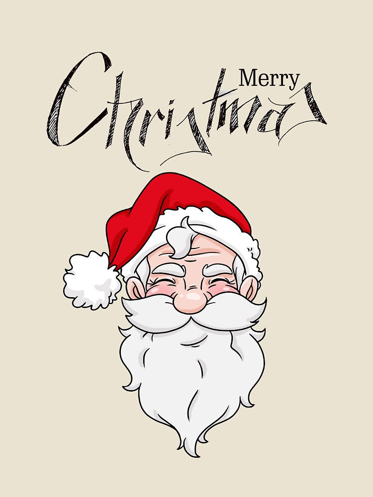 vintage pink santa claus,merry christmas by SeniorPrint99