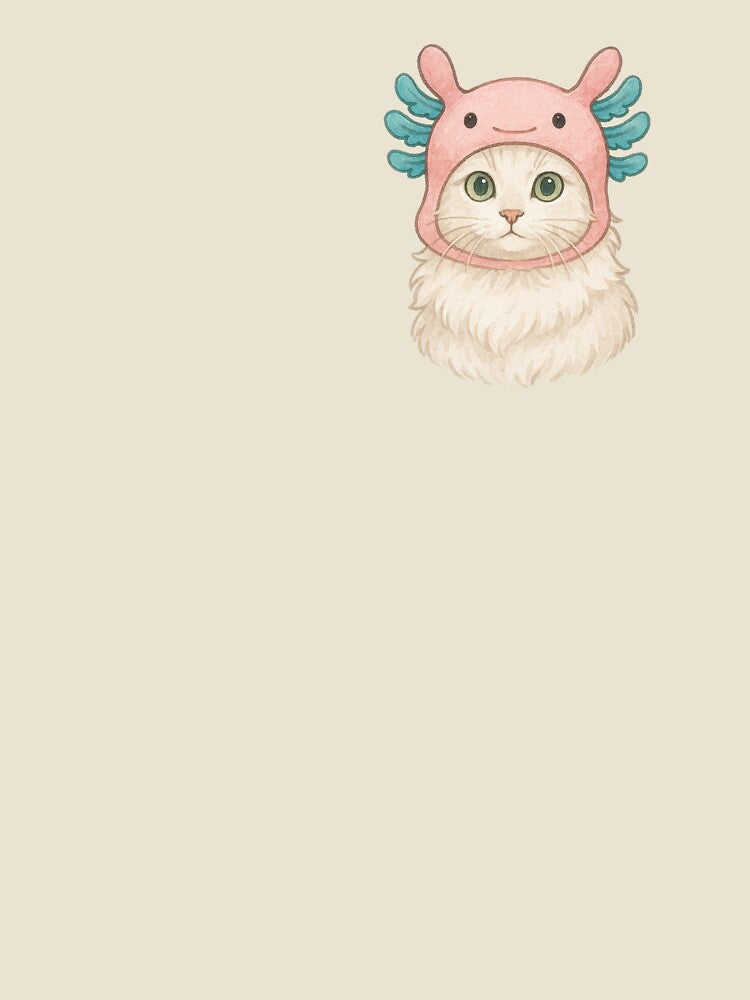 Cute Axolotl Cat Hat - Kawaii Pastel Animal Art by FSilk