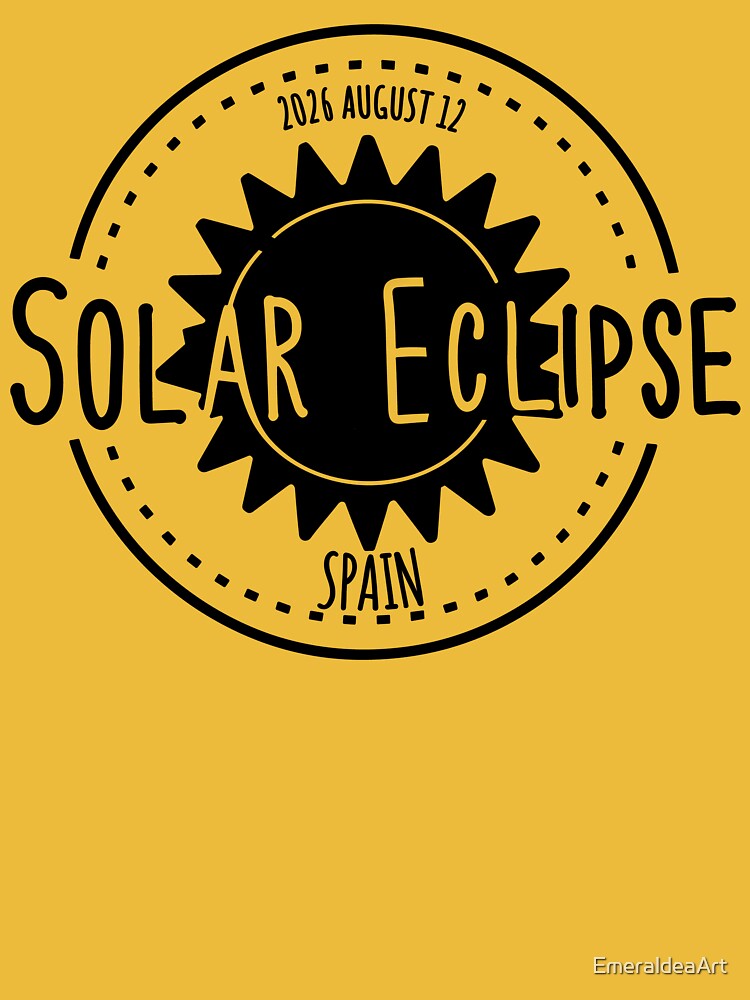 Spain 2026 august 12 Solar Eclipse design by EmeraldeaArt