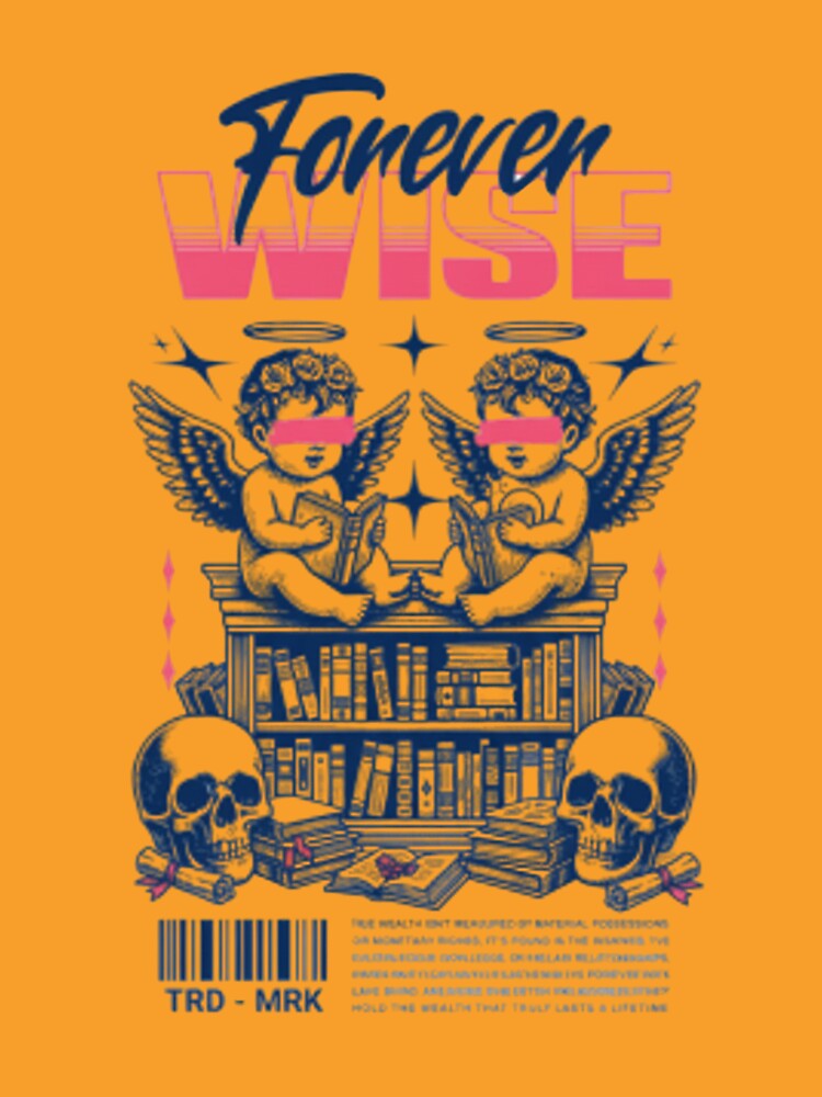 Forever Wise Cherubs: Edgy Dark Academia Angel and Skull Illustration by Colorful-Garden