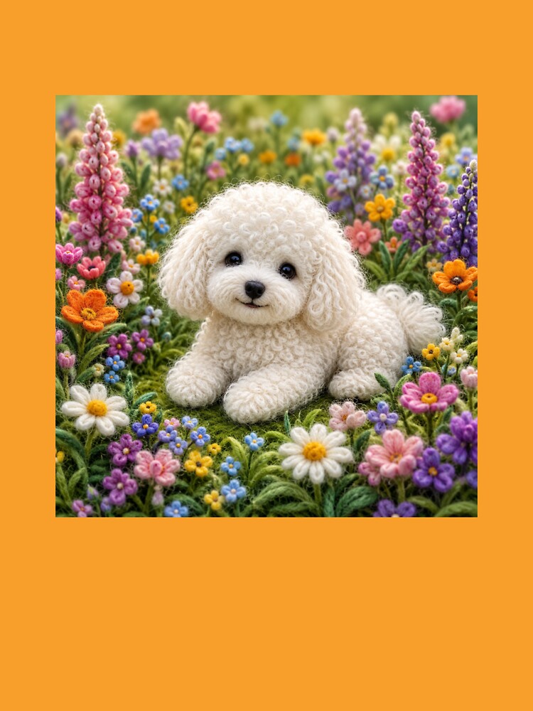 Little dog in a field of flowers by Galart58