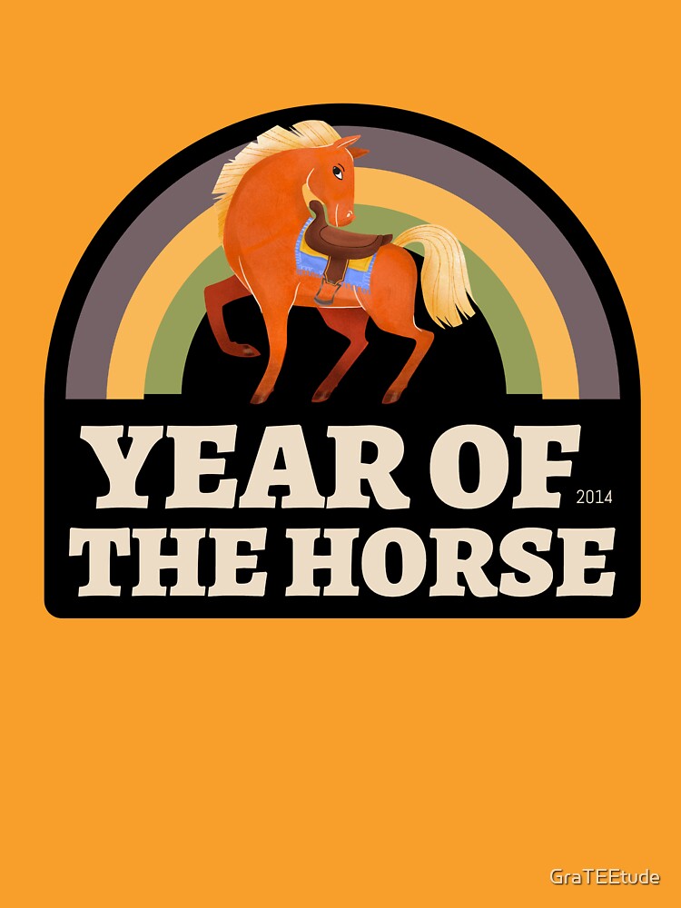 Year Of The Horse 2014 Retro Zodiac by GraTEEtude