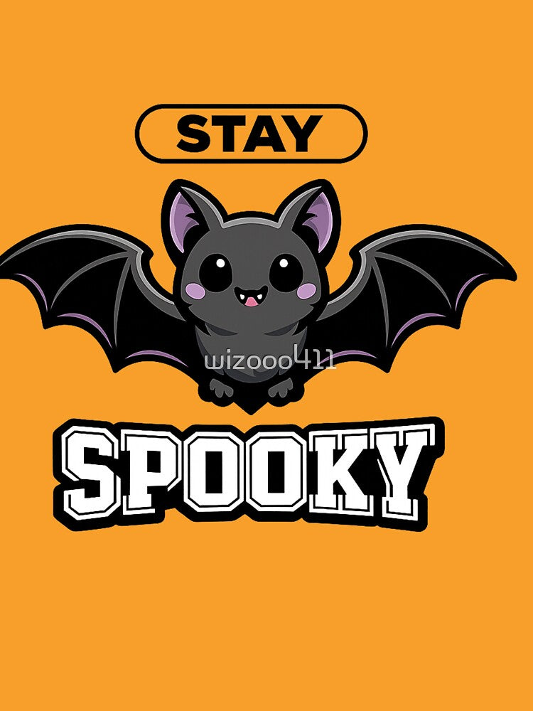 Stay Spooky Cute Bat Minimalist Halloween Vector by wizooo411