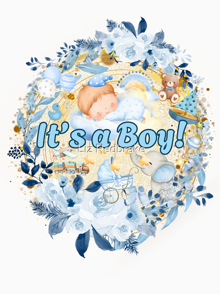 It's a Boy Baby Shower (Design for Shirts & more) by Liz Redbrake