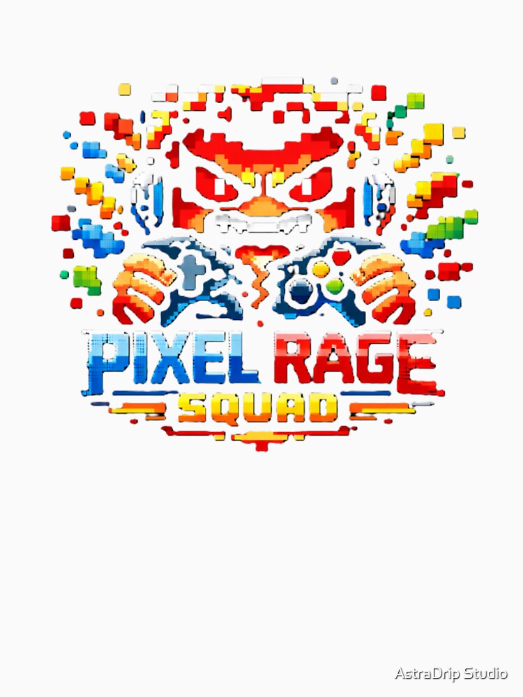 Pixel Rage Squad – Angry Gamer Pixel Art Logo by AstraDrip Studio