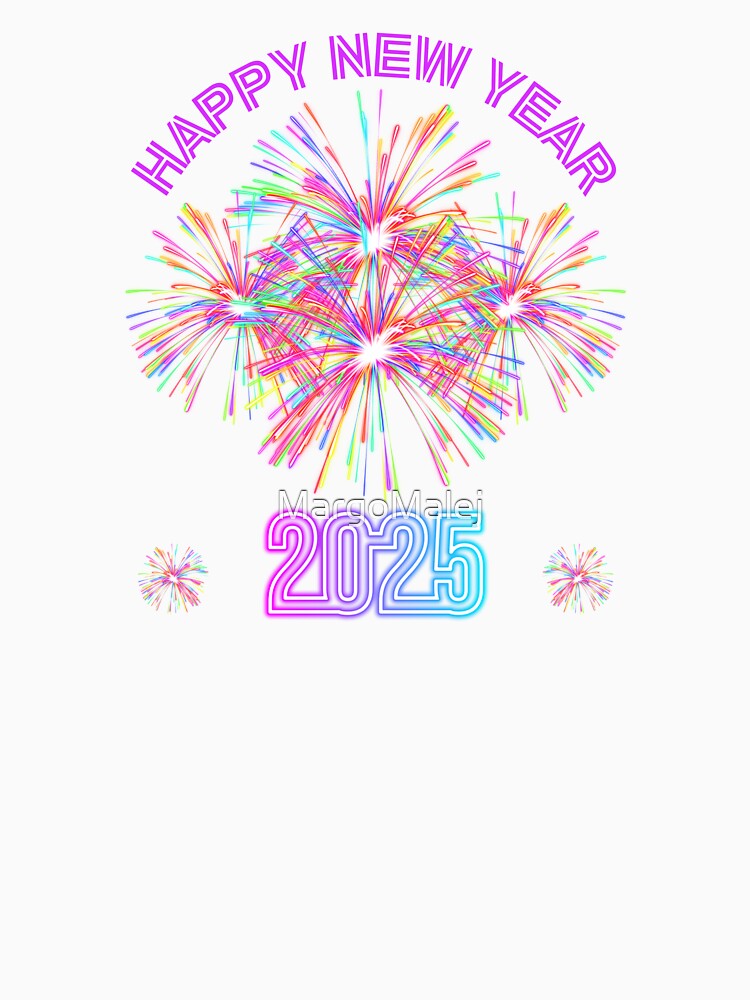Happy New Year 2025 in neon lights by MargoMalej