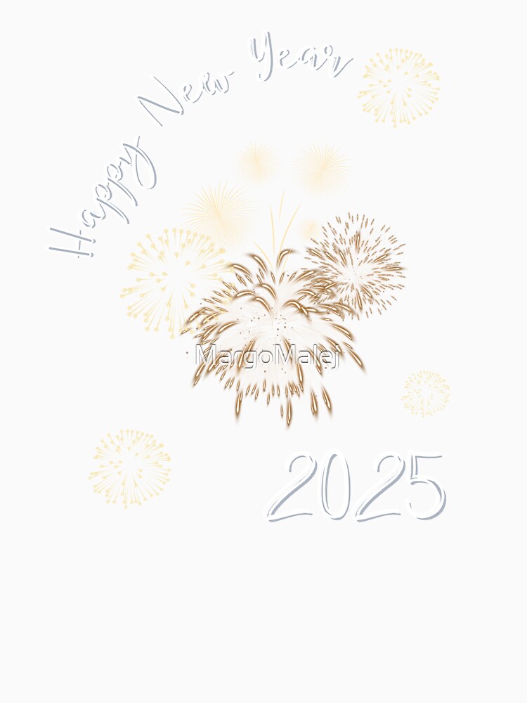 Happy New Year 2025 fireworks in gold by MargoMalej