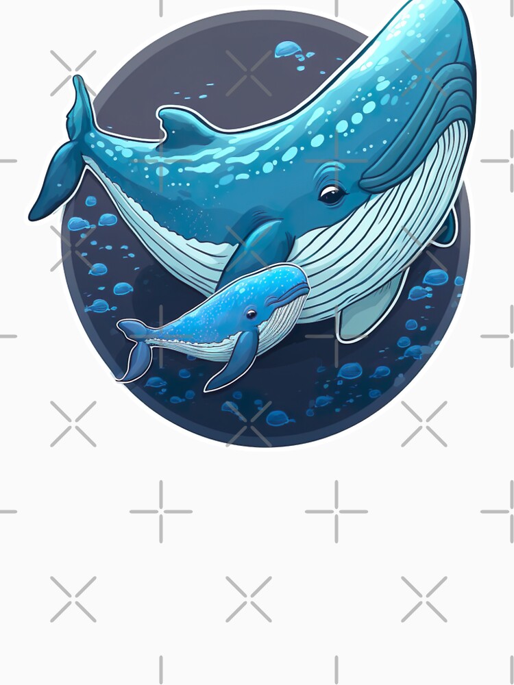 Baby and mama whale by Stickandteach
