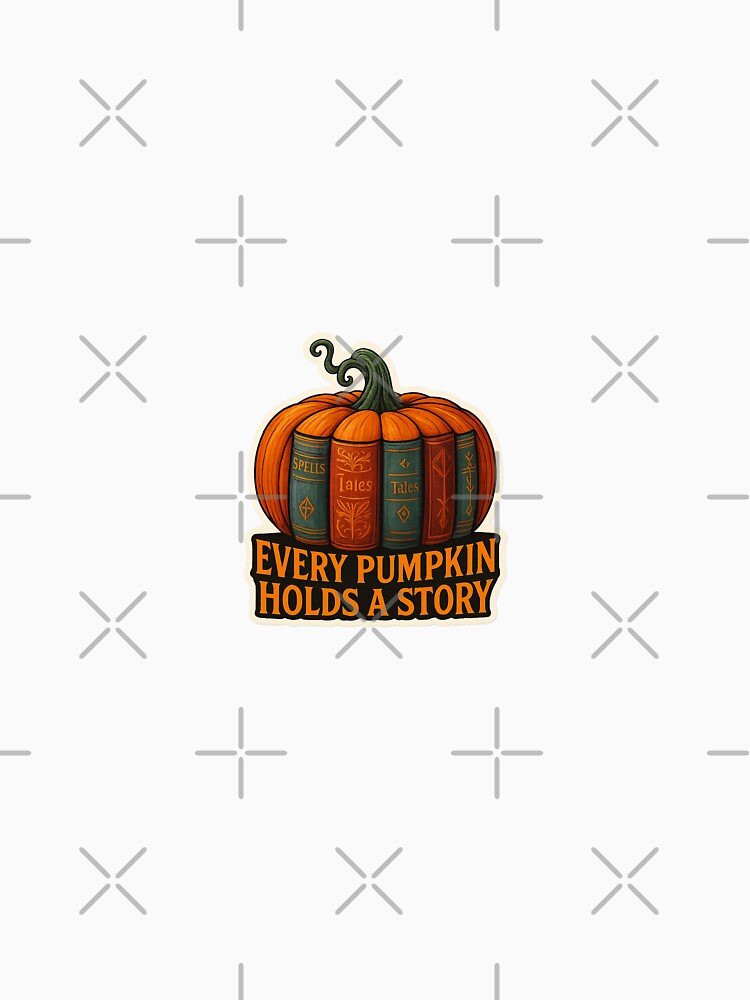Every Pumpkin Holds a Story – Spooky Bookish Halloween Pumpkin Sticker by Gurjeetpixelart