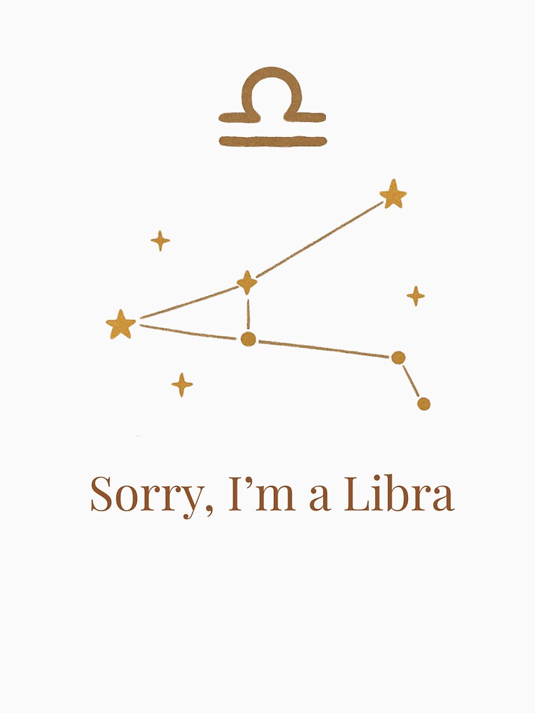 “Sorry, I’m a Libra” Sticker – Aesthetic Zodiac Design with Libra Constellation and Symbol by Luz M. Oroño