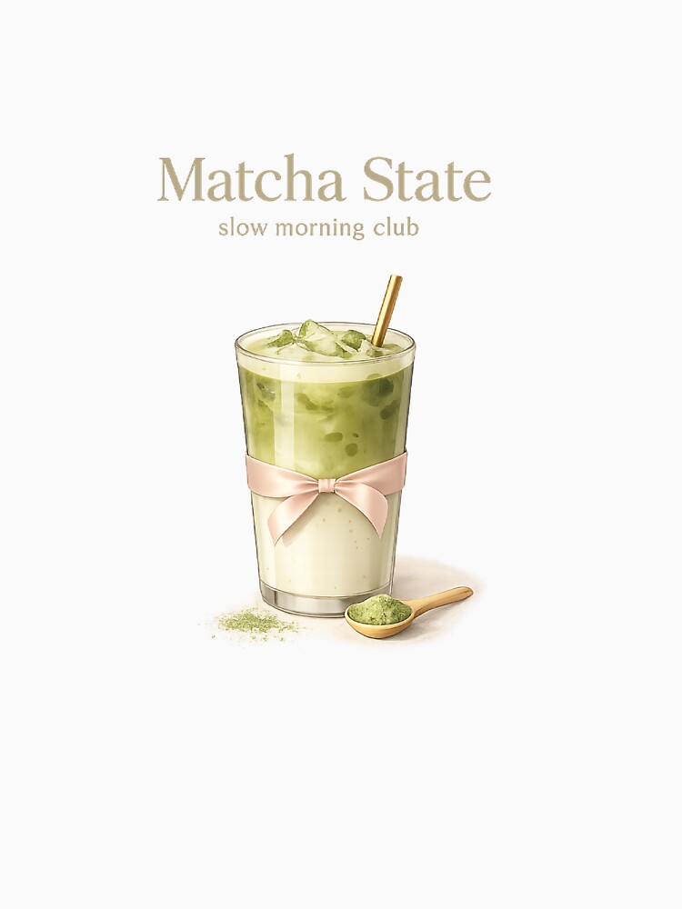 Matcha State Slow Morning Club – Iced Matcha Latte Café Art by Sugar & Steam Studio