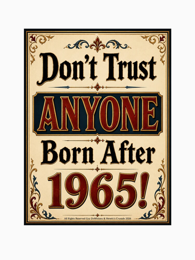 "Don't Trust Anyone Born After 1965" — Vintage Boomer Pride Poster | Heretic's Crusade by HereticsCrusade