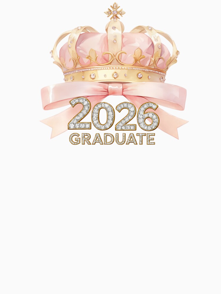 2026 Graduate with Crown, Pink Bow & Diamonds by JeweledDesigns